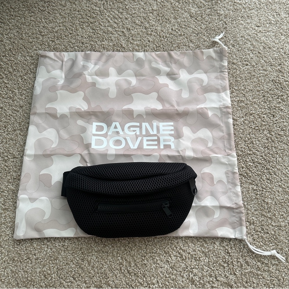 2 Bags: Dagne Dover ACE AIR MESH FANNY PACK Crossbody Bag + Beige Camo Cinch Bag